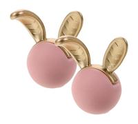 HAPINARY Tiradores Infantiles Pequeños de Armario 2 Piezas Diseño de Conejito Rosa, Pomos Decorativos para Cajones y Puertas de Dormitorio, Perillas Cómodas para Muebles Infantiles