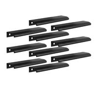 HAPINARY Tiradores Invisibles para Armarios de Cocina Negro, Manijas de Aluminio sin Perforaciones, Paquete de 10 Piezas, Diseño Oculto y Fácil de Usar