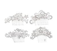 HAPINARY Tocado De Perla y Diamante Para Novia 4 Diseños Accesorio De Pelo Banquete Fotos De Boda Calidad Duradera
