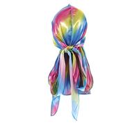 HAPINARY Turbante de Estilo Hip Hop Gorro de Larga de Satén para El Pelo Sombrero Pirata para Fiesta Gorro Transpirable Y Elegante