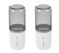HAPINARY Vaso de Viaje Gris para Cepillos de Dientes y Pasta Dental con Orificio de Drenaje, Set Portátil 2 Piezas, Contenedor Ligero y Compacto para Almacenamiento y Organización