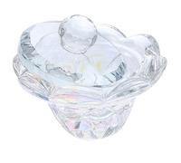 HAPINARY Vaso Mezclador para Polvos y Líquido de Uñas 1 Unidad Grande Cristal Irrompible para Profesionales y Salones con Tapa de Flor Loto para Manicura y Arte de Uñas en Casa