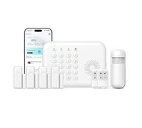 Hapippofa Sistemas de seguridad inalámbricos inteligentes para el hogar, WiFi/4G, kit de 8 piezas, funciona con Alexa, soporta alertas de aplicaciones móviles, sistema de alarma inalámbrico compatible