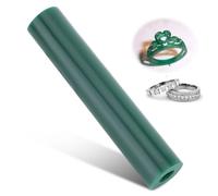 Hapivid Herramienta de anillo de joyería, tubo de cera verde tallado, tubo de anillo de cera para hacer anillos, molde, tubo de cera redondo con agujero centrado, cera, duro y tubo de cera tallada en