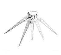 Hapivida 1 Set Stainless Steel Welding Taper Feeler Gauge, reglas de medicion de agujeros, calibradores de acero inoxidable, para medir diametro interior y ranuras