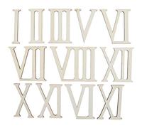 Hapivida 12pcs decoración de la pared del número romano, numerales romanos de 7 cm Números de reloj de pared de madera