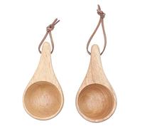 Hapivida 2 tazas de madera Kuksa, taza portátil de Laponia nórdica con cordón, taza de café de madera hecha a mano de estilo antiguo de Finlandia para camping senderismo supervivencia