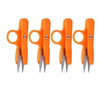 Hapivida 3 uds Tijeras de Tela de Costura en Forma de V Espesar Hilo de Hilo de Acero Inoxidable Sharps Cortador de sastres para Bricolaje Punto de Cruz Manualidades plástico Naranja