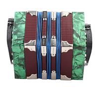 Hapivida Acordeón Profesional de 20 Botones, Instrumento Musical Portátil con Correas Ajustables y Bolsa Transporte ABS Ligero para Músicos Principiantes y Profesionales (Verde)