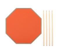 Hapivida Almohadilla de práctica de tambor, almohadillas de tambor de un solo lado de goma de 8 pulgadas con 2 pares de madrigueras de madera en silencio para adultos niños jugador (Naranja)
