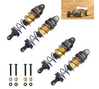 Hapivida Amortiguadores de aluminio ajustables, 2 unidades de amortiguadores RC con muelle anticolisión para una mejor estabilidad de control, 1:10 vehículos todoterreno, accesorios de coche RC