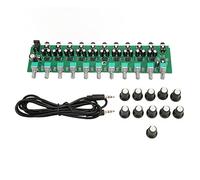 Hapivida Amplificador Auriculares Estéreo 10 Canales, 1 Entrada 10 Salidas Divisor Audio DC12-24V para Estudio Escenarios