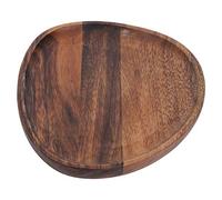 Hapivida Bandejas de Madera, Ovalada Plato Madera Redondo Bandeja Platos decorativos de Madera de Acacia Clásicas Irregulares para Servir Frutas Postres Sushi Comida (26 * 21cm)
