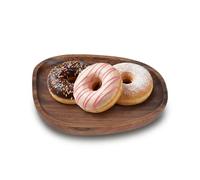 Hapivida Bandejas de Madera, Ovalada Plato Madera Redondo Bandeja Platos decorativos de Madera de Acacia Clásicas Irregulares para Servir Frutas Postres Sushi Comida (16 * 13cm)