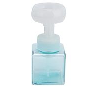 Hapivida Botella de Bomba de Espuma de 250 Ml Portátil Recargable Reutilizable Sifang Transparente en Forma de Flor Subenvasador Cosmético Dispensador de Jabón Líquido (Azul Transparente)