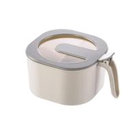 Hapivida Caja de Condimentos con Tapa, 4 Compartimentos, Botes de Especias con Asa y 4 Cucharas, Tarros de Condimentos de Cocina para El Hogar, para Azúcar, Sal y Pimienta(Blanco)