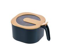 Hapivida Caja de Condimentos con Tapa, 4 Compartimentos, Botes de Especias con Asa y 4 Cucharas, Tarros de Condimentos de Cocina para El Hogar, para Azúcar, Sal y Pimienta(Azul)