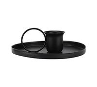 Hapivida Candelabros de Hierro Portavelas de Metal Retro con Soporte para Mesa Y Centros de Mesa en Navidad Halloween San Valentín Boda(Negro)