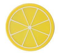Hapivida Coaster Silicona Redondos Diseño Frutas, Cojines Vasos Silicona Platos Vasos Posavasos Para Agua Bebidas Cafe Caliente, Accesorios Cocina Mat Anti Deslizante Para Mesa Esc (Limón)