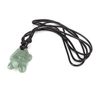 Hapivida Colgante de Aventurina Verde, Colgante de Tortuga Tallado a Mano en Piedra Cuarzo Natural con Cordón Ajustable, 2.9 x 2 x 1.4 cm, Joyería Curativa para Equilibrio Energético