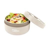 Hapivida Contenedores de Almuerzo Aislados, 304 Doble Capa Acero Inoxidable Lonchera Térmica Caja Almuerzo con Tapa Redonda Fiambrera Almuerzo Caja Bento Térmica Portátil 420ml (Microwaveable-Beige)