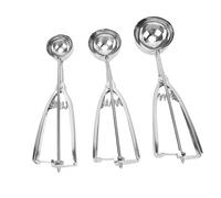 Hapivida Cookie Scoop Set, 3 Piezas de Acero Inoxidable para Helado, Cucharas para Masa de Galletas con Mango Antideslizante, Diferentes Tamaños para Hogar y Postres