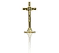 Hapivida Crucifijo de mesa, Cruz tallada a mano, Figura de Jesús Cristo de Zinc con soporte extraíble para decoración del hogar, regalo de Cristo de Altar(Cobre)