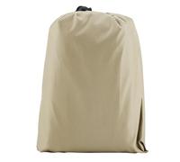 Hapivida Cubierta Redonda para Mesa Exterior, Impermeable y Resistente al Viento para Muebles de Jardín y Patio, con Cuerda de Nylon en la Base para un Ajuste Seguro (Beige)