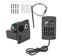 Hapivida Equalizador 5 Bandas, Sintonizador Integrado y Pastilla de Sonido para Guitarra Acústica SE-5N, de Control de Bajos, Medios y Agudos con Indicador de Batería Baja,