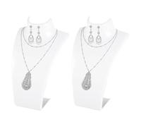 Hapivida Estante de Exhibición de Joyería, Soporte de Exhibición de Busto de Collar, Soporte de Exhibición de Collar, Modelo de Maniquí, Estante de Joyería de Tienda (Blanco-2Pcs)