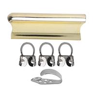 Hapivida Guitar Slide Bar Stick Picks de Acero Inoxidable Metal Sólido Accesorio de Instrumento, Para Guitarra Eléctrica y Acústica, Conjunto de Diapositivas y Púas, Fácil de Apren (Oro)