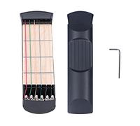 Hapivida Guitarra de Bolsillo 6 Cuerdas, Entrenador de Acordes Portátil para Principiantes, Herramienta de Práctica con Tablero de Dedos, Material Plástico y Madera (Guitarra de bolsillo con cuerdas