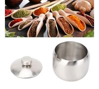 Hapivida Hapvida Azucarero de Acero Inoxidable con Tapa Acero Inoxidable 304 A Prueba de Herrumbre Fácil de Limpiar Diseño Moderno para Mostrador de Cocina Cafetería Restaurante (Plata)