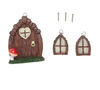 Hapivida Hapvida Juego de Ventana de Puerta de Hadas en Miniatura Que Brilla en la Oscuridad, gnomo de Hadas, Escultura artística para el hogar, decoración de árbol al Aire Libre,