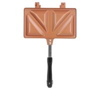 Hapivida Hot Sandwich Maker, Doble Cara Plancha para Sándwiches de Aleación de Aluminio para Cocinar Huevos y Tostar Pan, para Camping y Viaje (Gold)