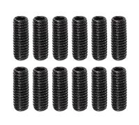 Hapivida Juego de 12 Tornillos de Altura de Silla para Guitarra Eléctrica, de Ajuste Metalico para Puente de Guitarra, Piezas de Repuesto, Accesorio de Instrumento Musical (Negra)