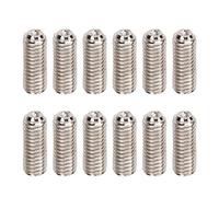 Hapivida Juego de 12 Tornillos de Altura de Silla para Guitarra Eléctrica, de Ajuste Metalico para Puente de Guitarra, Piezas de Repuesto, Accesorio de Instrumento Musical (Plata)