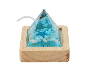 Hapivida Luz nocturna con paisaje oceánico, luz de mesa de resina marina, luz nocturna LED tallada en 3D con Base de madera para decoración de dormitorio y vacaciones