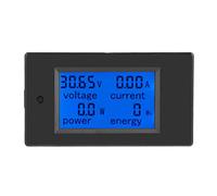 Hapivida Medidor de Energía Eléctrica Digital LCD DC 6.5-100V, Pantalla Grande Muestra Voltaje Corriente Potencia Activa Memoria Función Alarma Sobrecarga para Sistemas Solares Bat