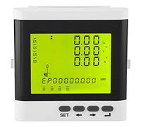 Hapivida Medidor de Potencia Eléctrica Trifásico Digital Programmable, Medición Multifunción para Tensión Corriente Factor de Potencia con Pantalla LED, Carcasa ABS para Circuitos