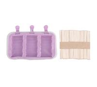 Hapivida Molde de Silicona para Helado, Forma de Conejo (3 consecutive waves + 50 sticks)
