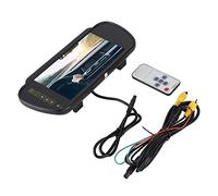 Hapivida Monitor de Espejo Retrovisor, Pantalla LCD 7 Pulgadas Interfaz AV1/AV2 para Cámara de Marcha Atrás, Rango Amplio de 12V-24V con Protección contra Cortocircuitos para Autom
