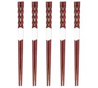 Hapivida Palillos Reutilizables, Diseño Antideslizante de Caoba Natural, Lavables y Cómodos para Fiestas, Bodas y Comida Asiática