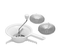 Hapivida Picadora de Alimentos Manual Multifuncional, Mezclador de Verduras Frutas Puré de Patata con 3 Discos Intercambiables para Cocina