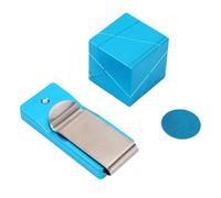 Hapivida Pool Cue Chalk Holder Aluminum Alloy Flip Cover Chalk Box with Back Clip for Standard Chalks, Black (Blue)