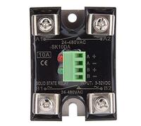 Hapivida Relé de Estado Sólido SSR de Canal Dual, Control DC Canal Dual AC Monofásico 24-480VAC con Carcasa Resistente al Fuego y Base Disipadora, para Control de Carga y Sistemas (10A(BERMA-SK10DA))