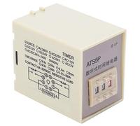 Hapivida relé temporizador digital con pantalla LED y ajuste cíclico flexible, modelo ATS5P 55 x 41 x 84 mm plástico para automatización industrial y maquinaria (12 V CC.)