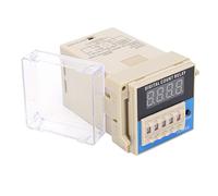 Hapivida Relé temporizador digital de alta precisión, relé de retardo cíclico JDM48 con 8 terminales carcasa de plástico para sistemas de automatización industrial (CA 220 V.)