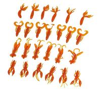 Hapivida Señuelos de Pesca Marina Silicona Suave, 25 Unidades 3 Colores Cebo camarón ondulante, Compatible con anzuelos Crank y rig Texas para Pesca Deportiva (Naranja)