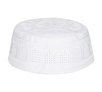 Hapivida Sombrero Kufi, Elegante y Cómodo Sombrero de Oración Musulmán para Hombres, Talla 57, Algodón, Gorro Tejido para Eid Ramadán